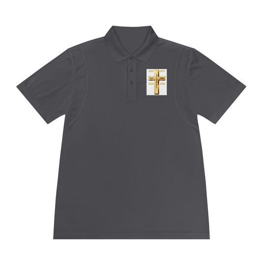Gold Cross Chest Polo — Men’s Sport Polo Shirt