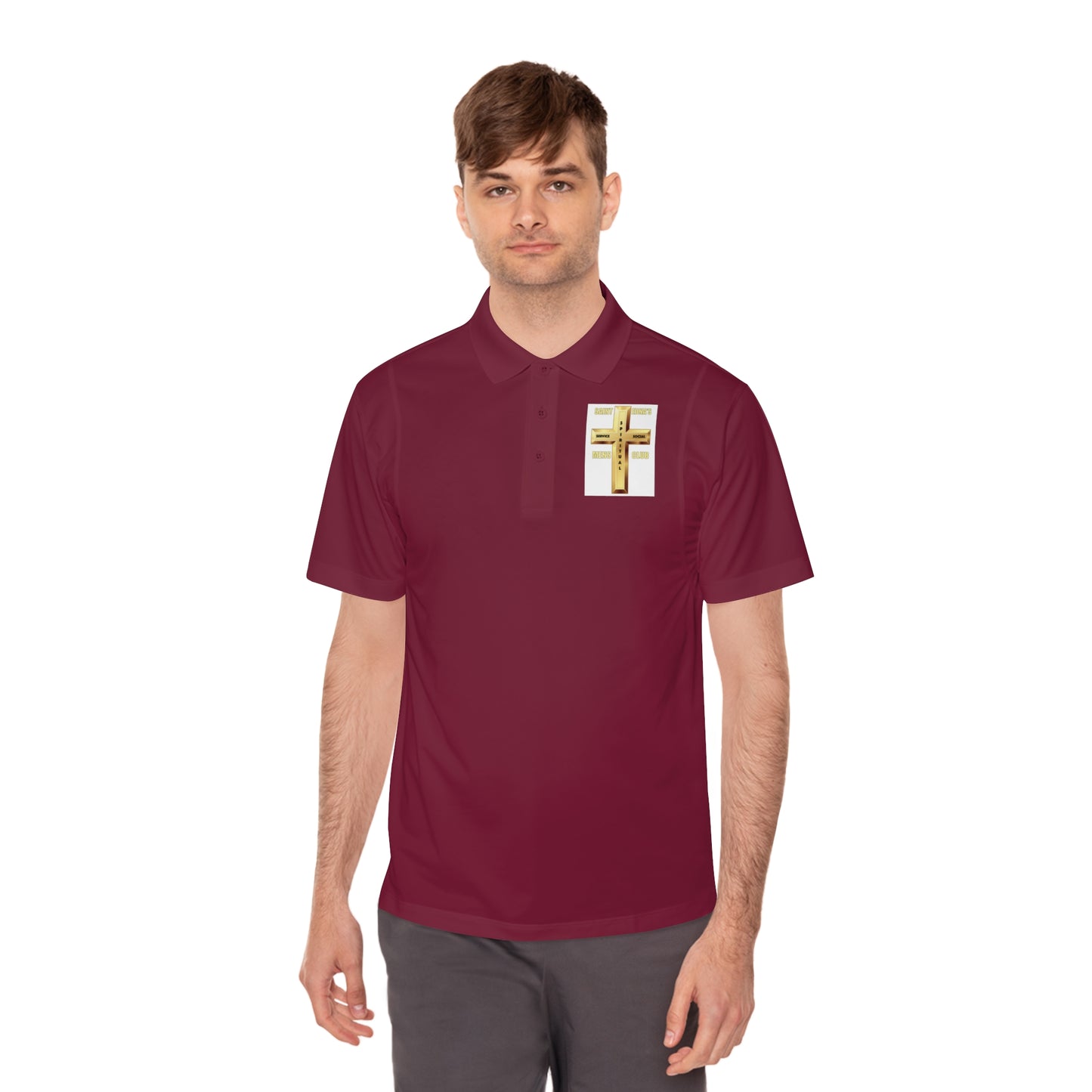 Gold Cross Chest Polo — Men’s Sport Polo Shirt