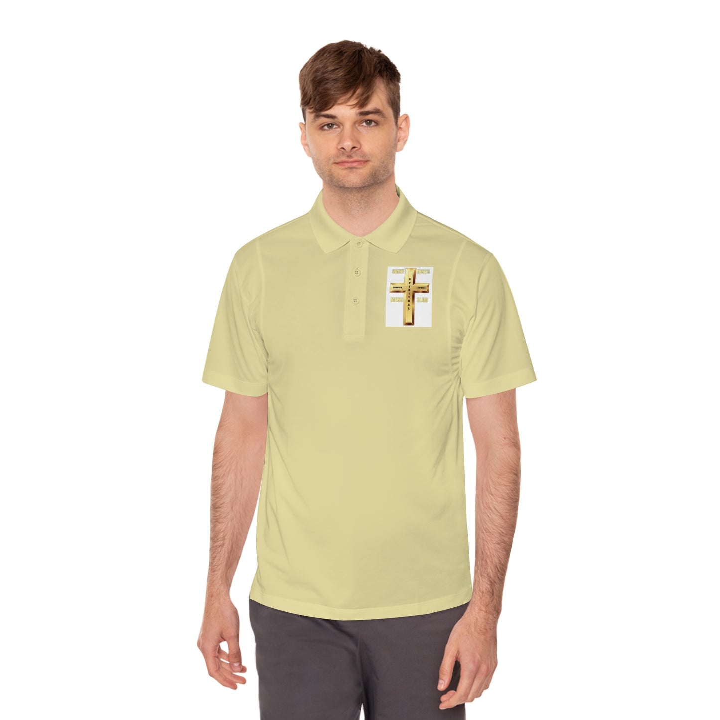 Gold Cross Chest Polo — Men’s Sport Polo Shirt