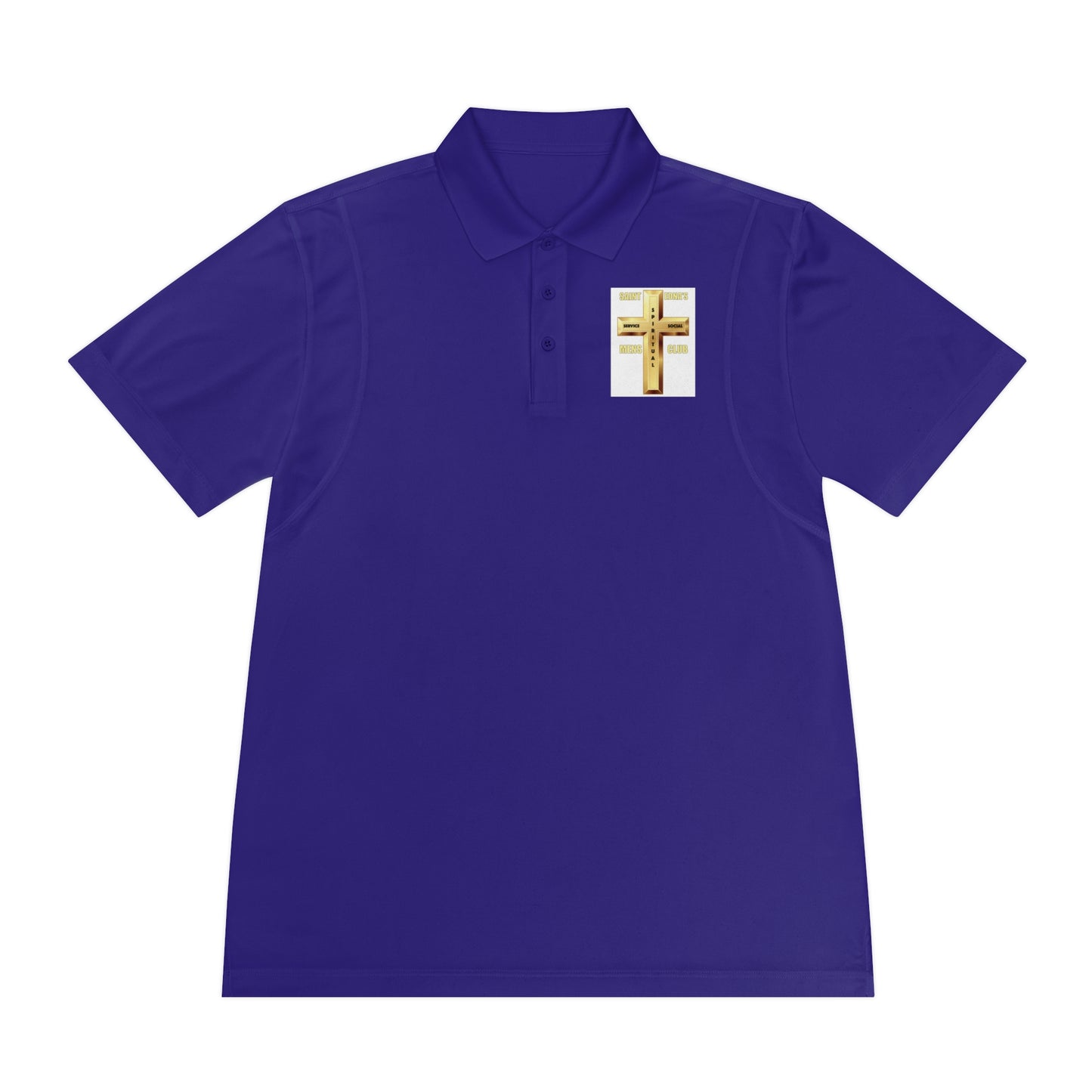 Gold Cross Chest Polo — Men’s Sport Polo Shirt