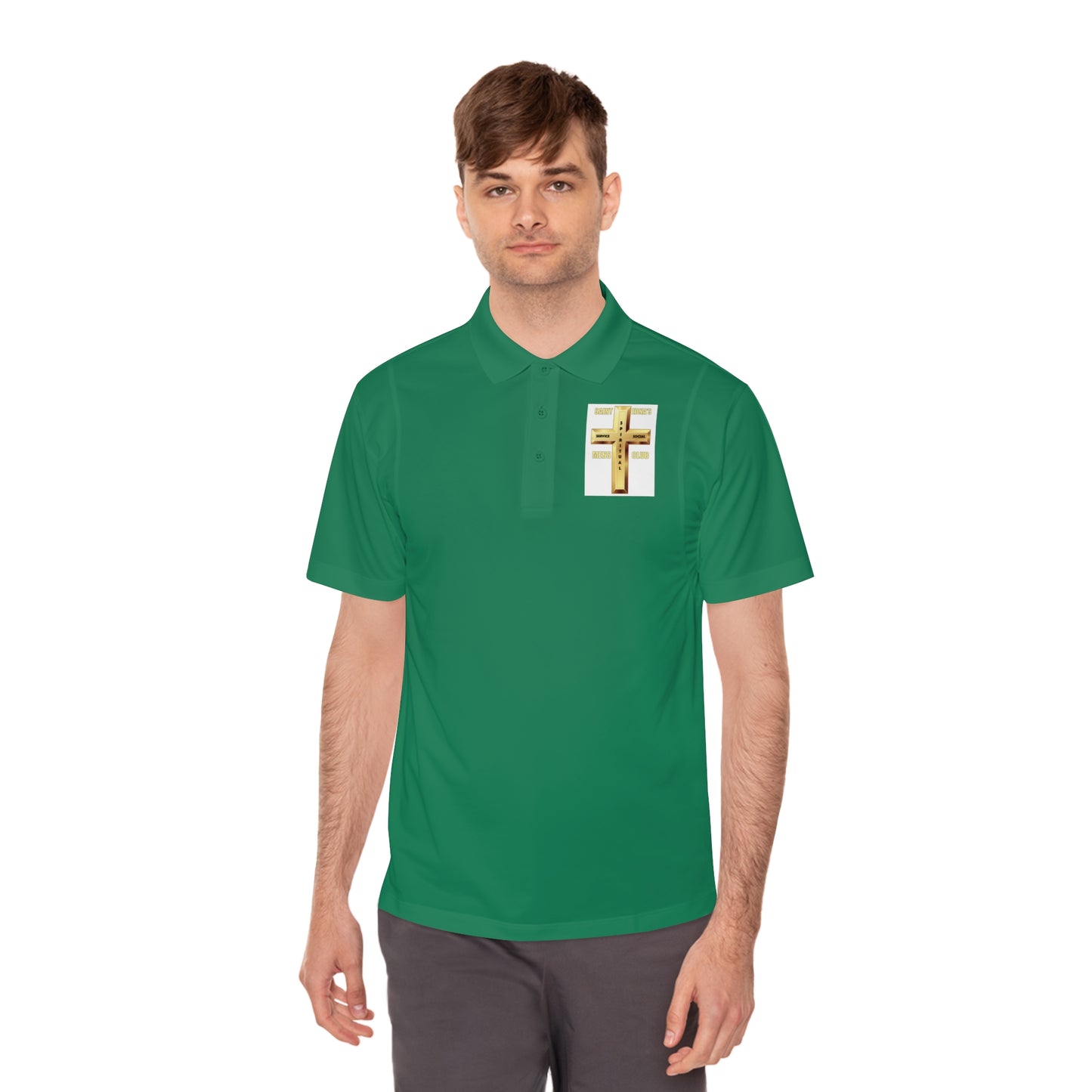 Gold Cross Chest Polo — Men’s Sport Polo Shirt