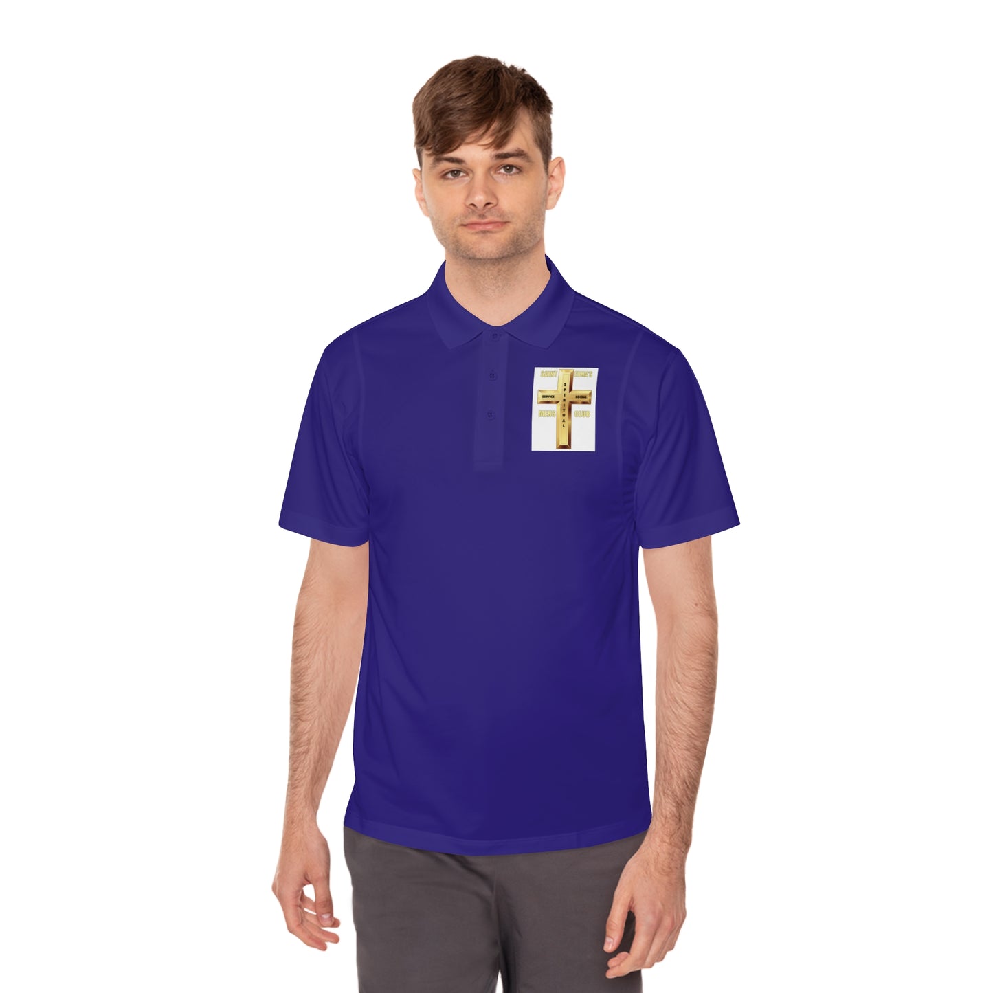 Gold Cross Chest Polo — Men’s Sport Polo Shirt