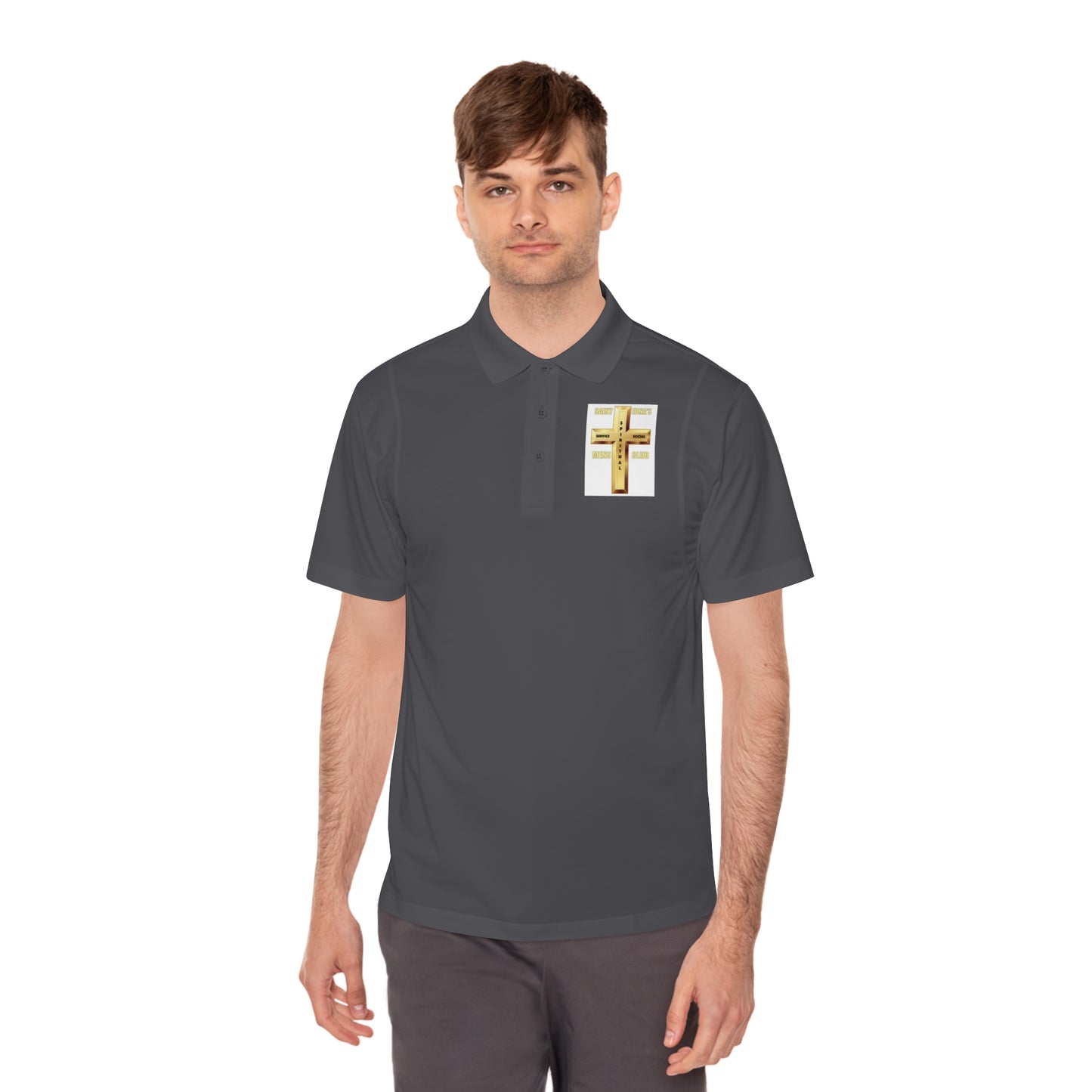 Gold Cross Chest Polo — Men’s Sport Polo Shirt