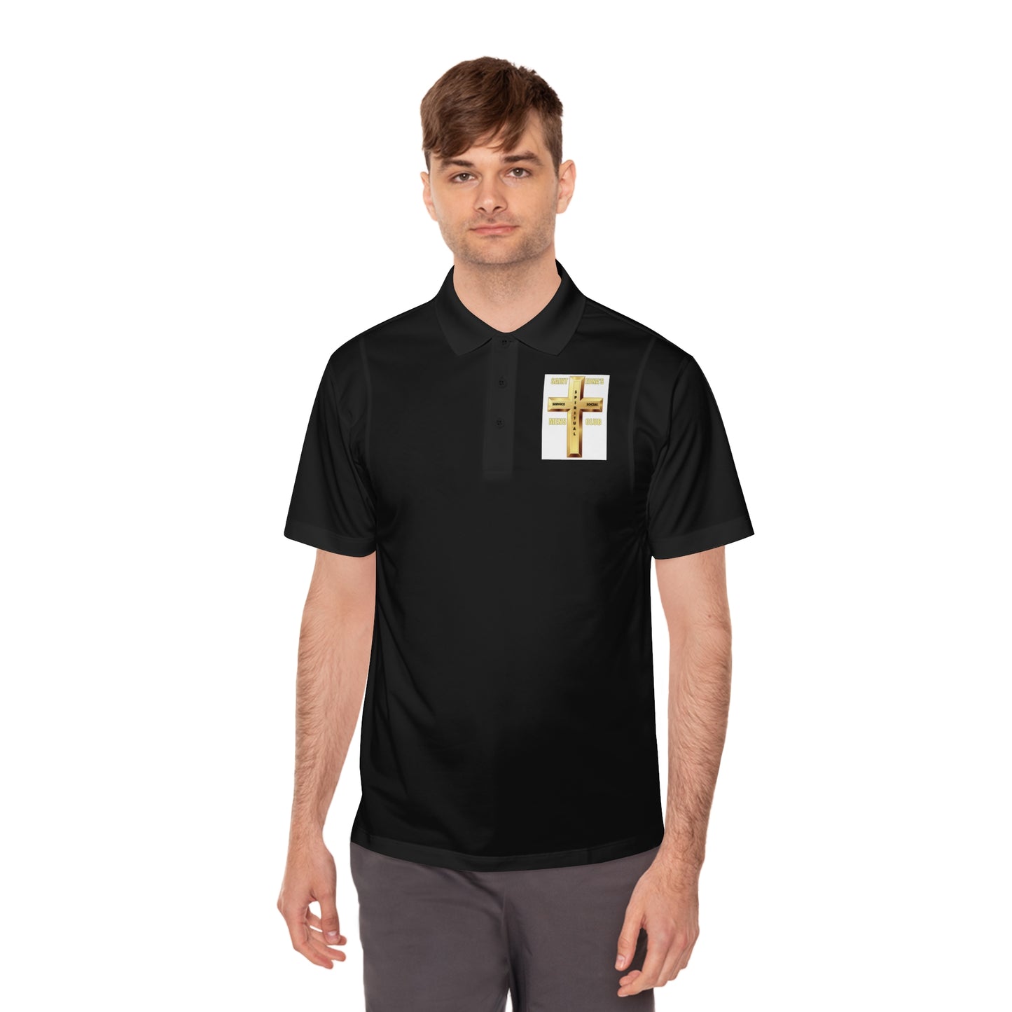 Gold Cross Chest Polo — Men’s Sport Polo Shirt