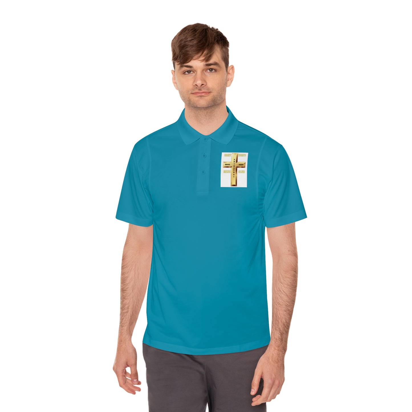 Gold Cross Chest Polo — Men’s Sport Polo Shirt