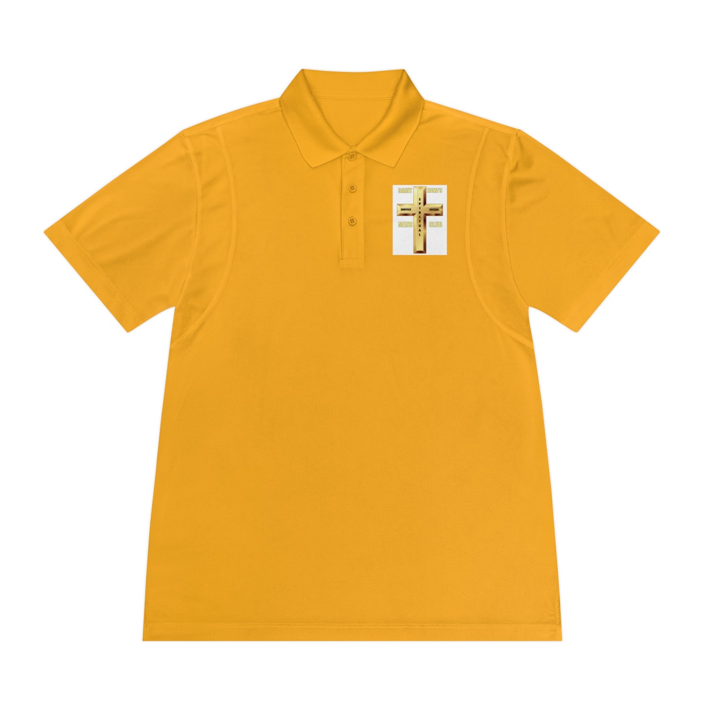 Gold Cross Chest Polo — Men’s Sport Polo Shirt