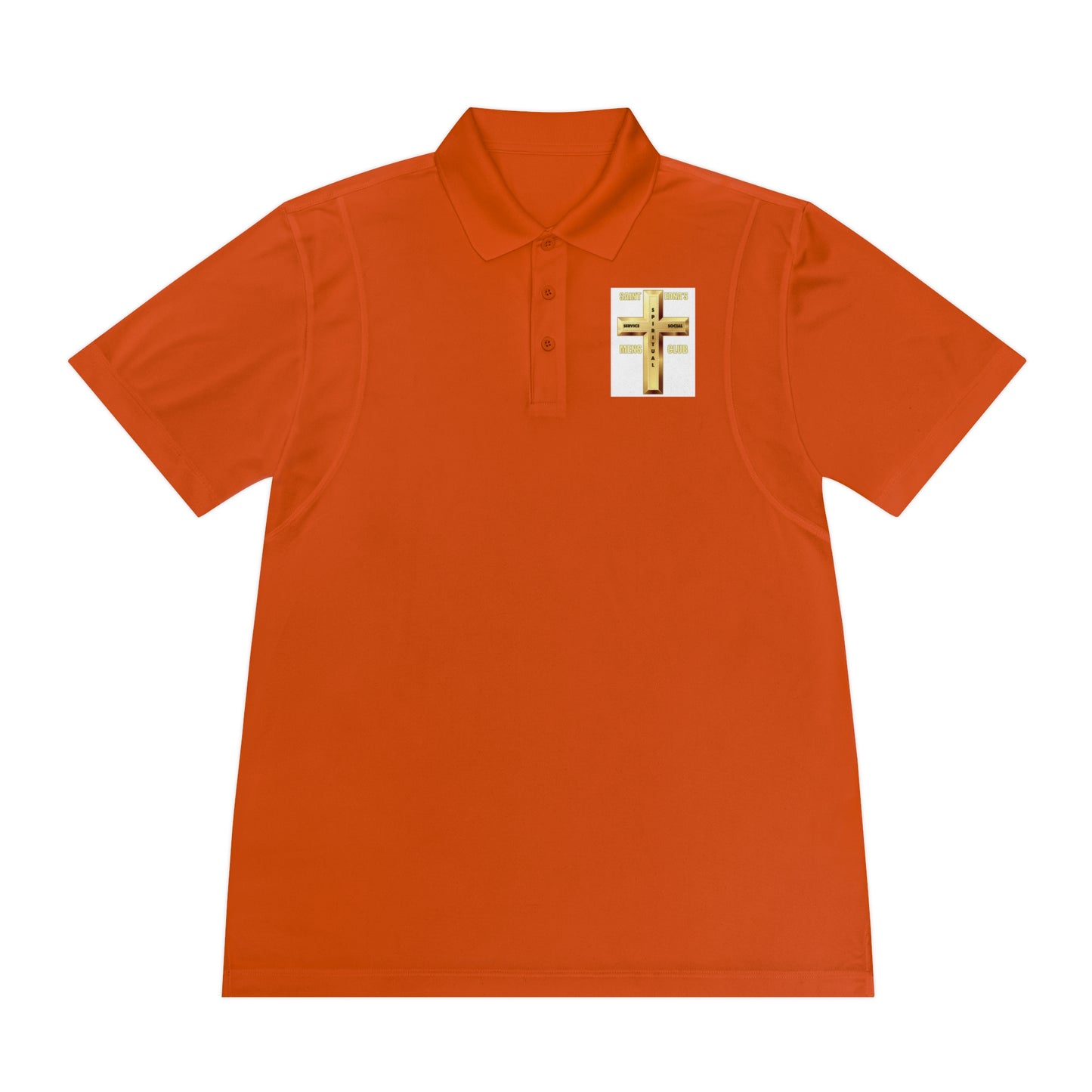 Gold Cross Chest Polo — Men’s Sport Polo Shirt