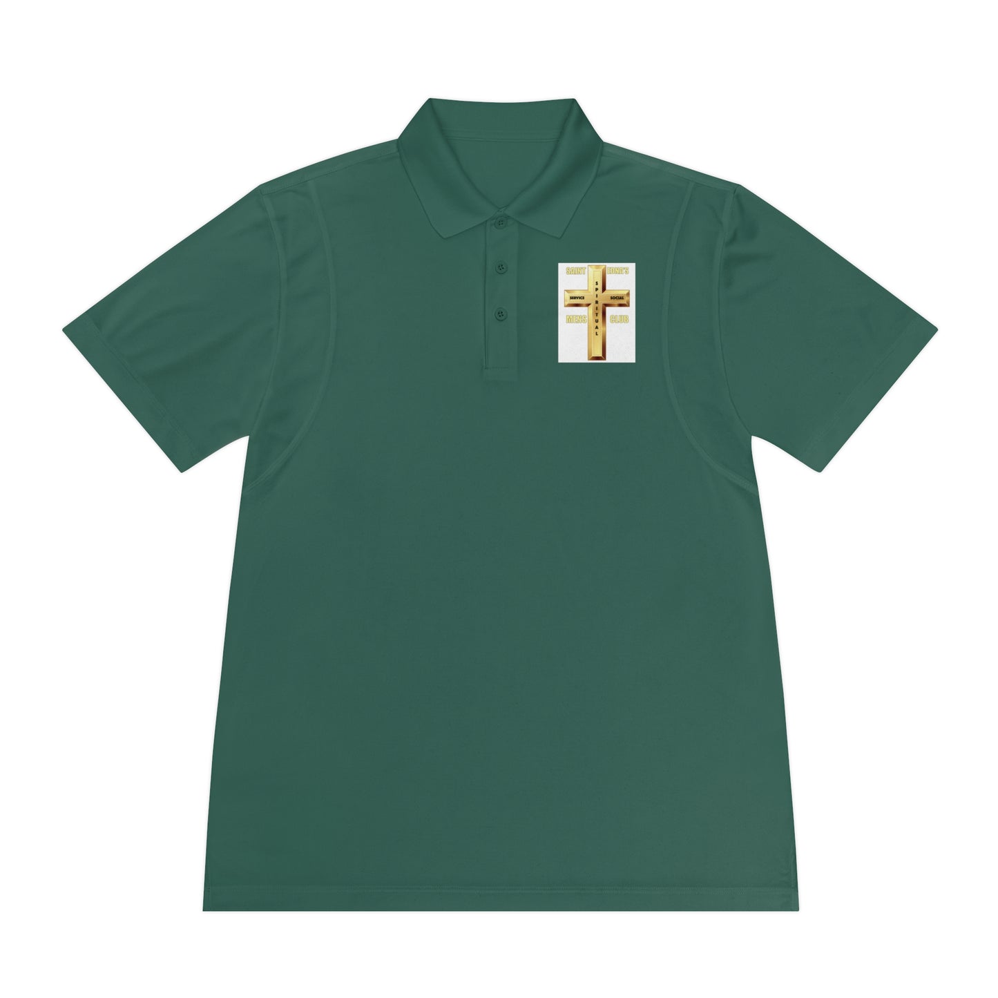 Gold Cross Chest Polo — Men’s Sport Polo Shirt