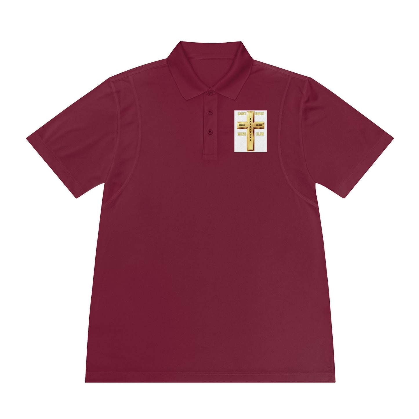 Gold Cross Chest Polo — Men’s Sport Polo Shirt