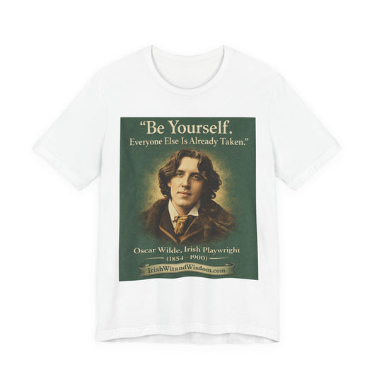 Oscar Wilde Quote T-Shirt — “Be Yourself” Vintage Portrait Tee