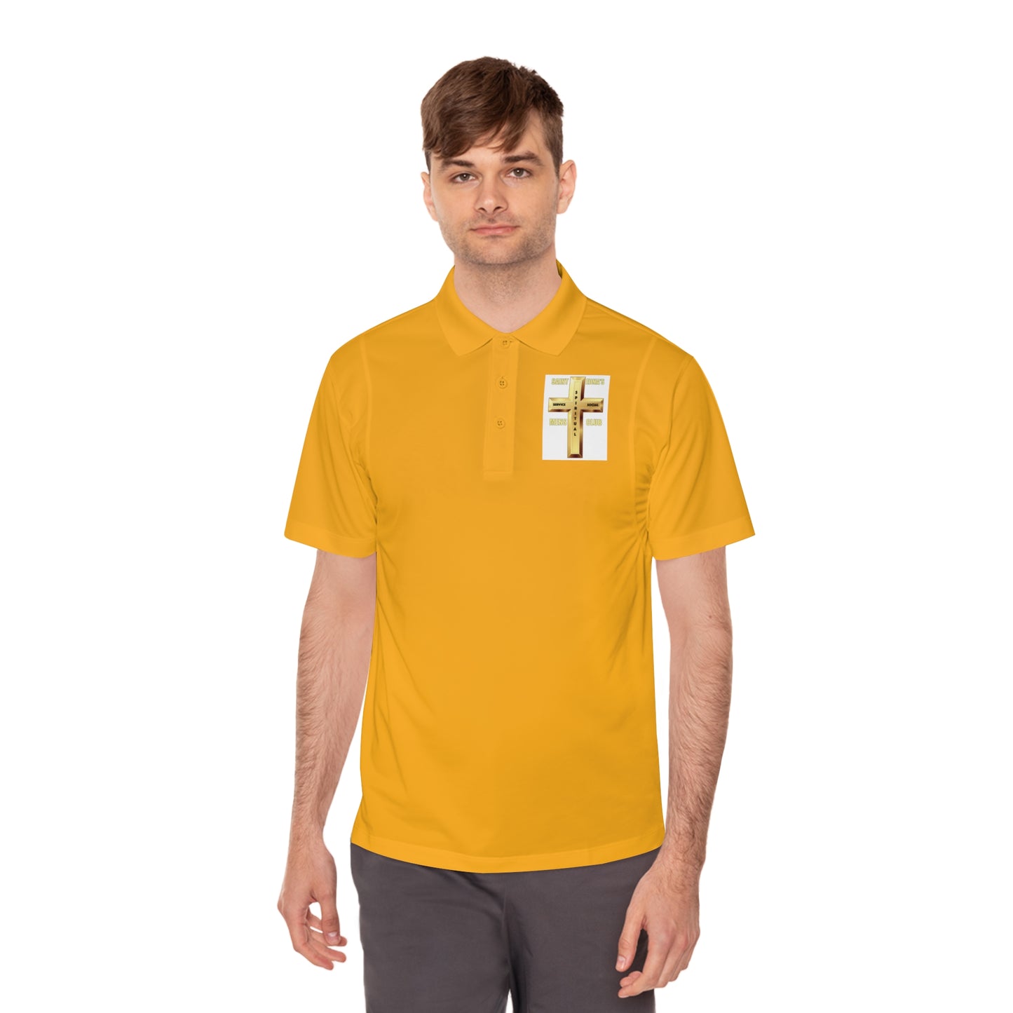 Gold Cross Chest Polo — Men’s Sport Polo Shirt