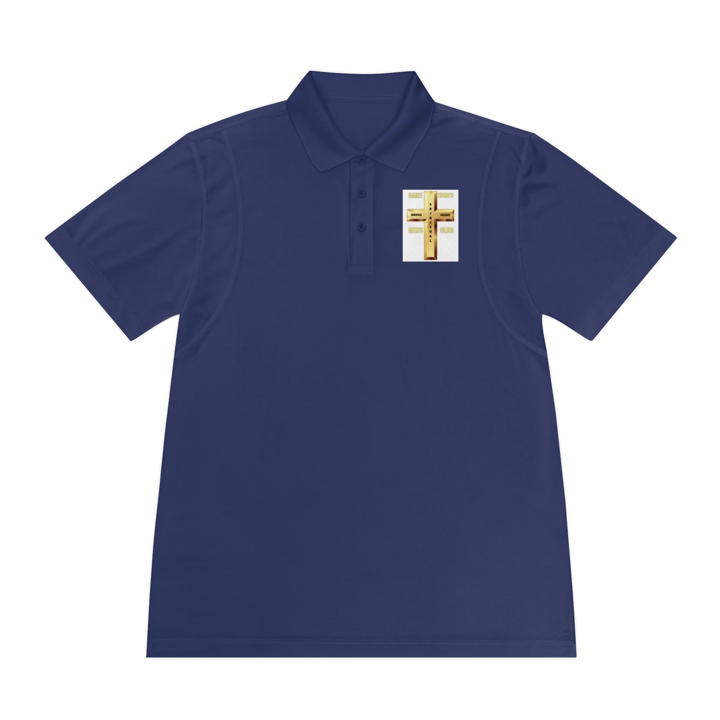 Gold Cross Chest Polo — Men’s Sport Polo Shirt