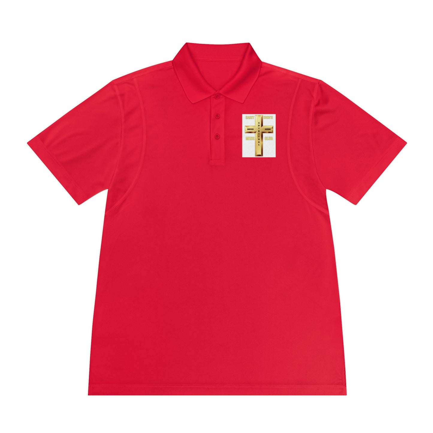 Gold Cross Chest Polo — Men’s Sport Polo Shirt