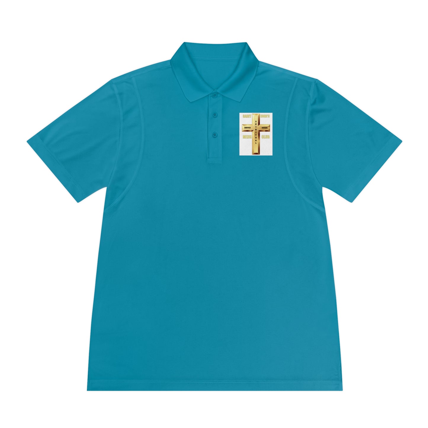 Gold Cross Chest Polo — Men’s Sport Polo Shirt