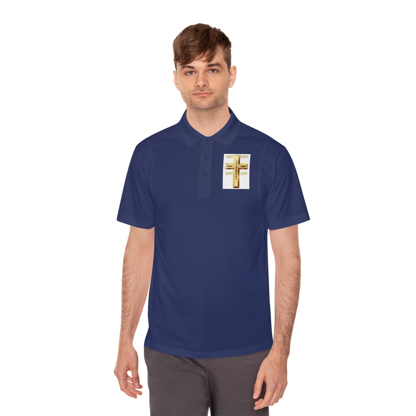 Gold Cross Chest Polo — Men’s Sport Polo Shirt