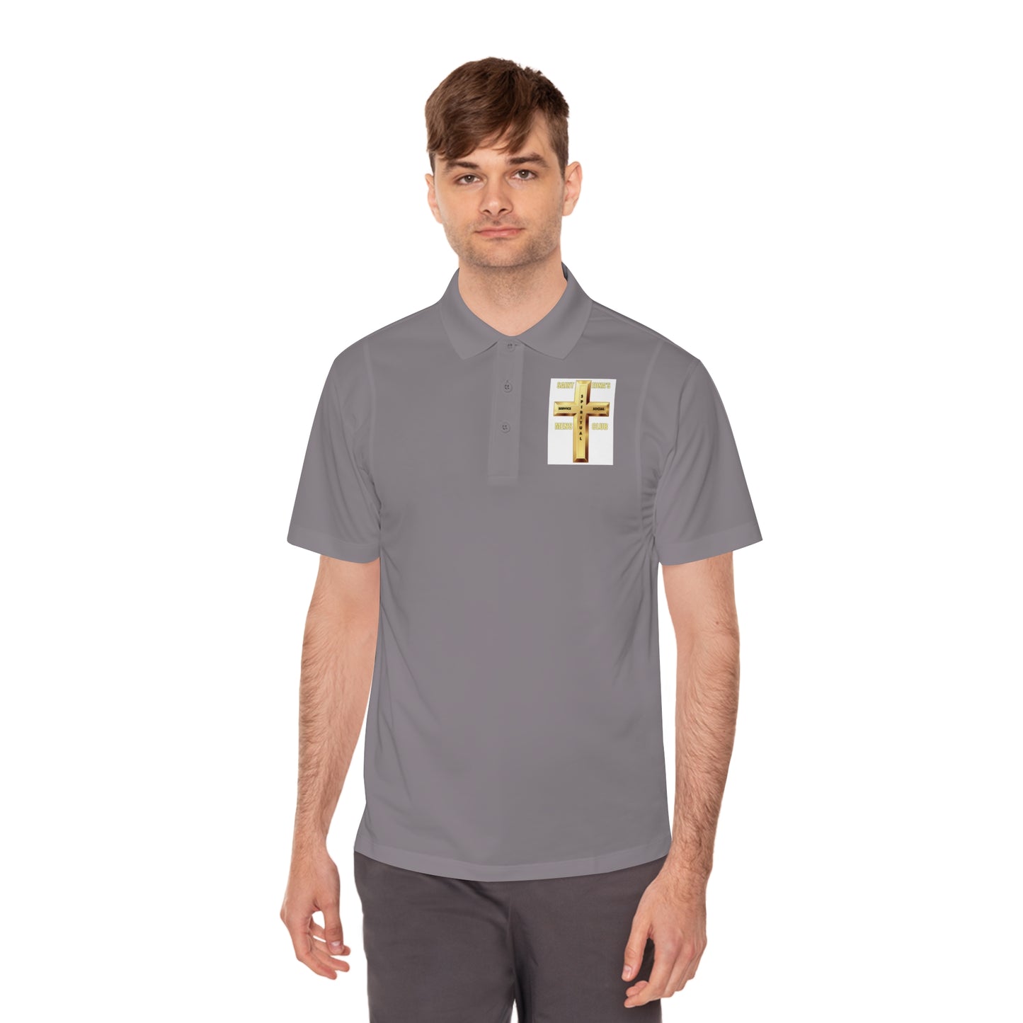 Gold Cross Chest Polo — Men’s Sport Polo Shirt