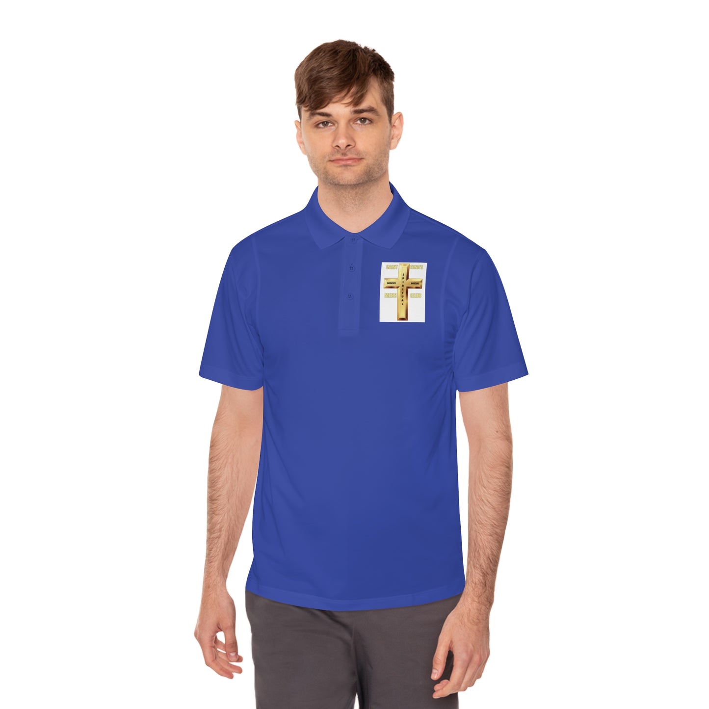 Gold Cross Chest Polo — Men’s Sport Polo Shirt