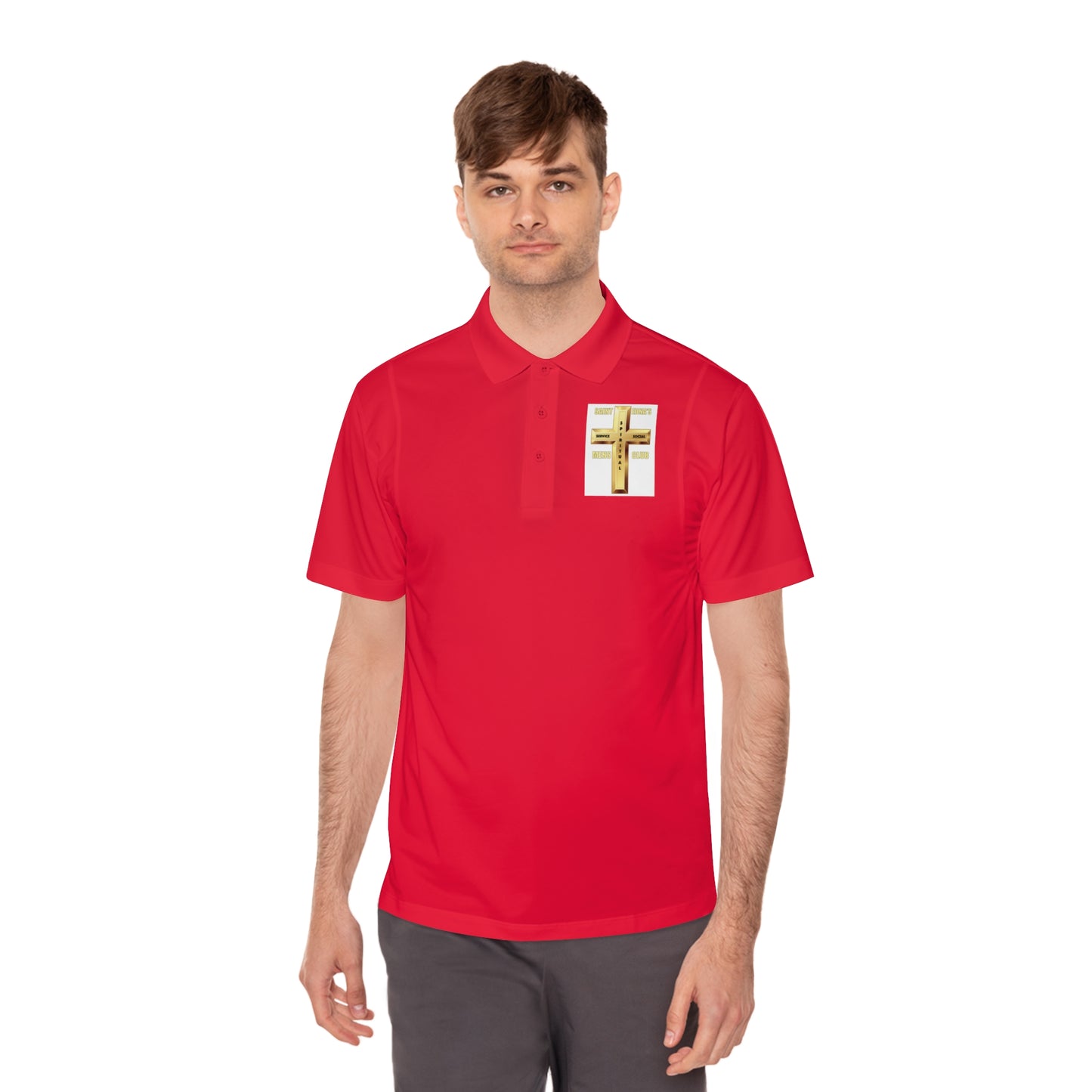 Gold Cross Chest Polo — Men’s Sport Polo Shirt