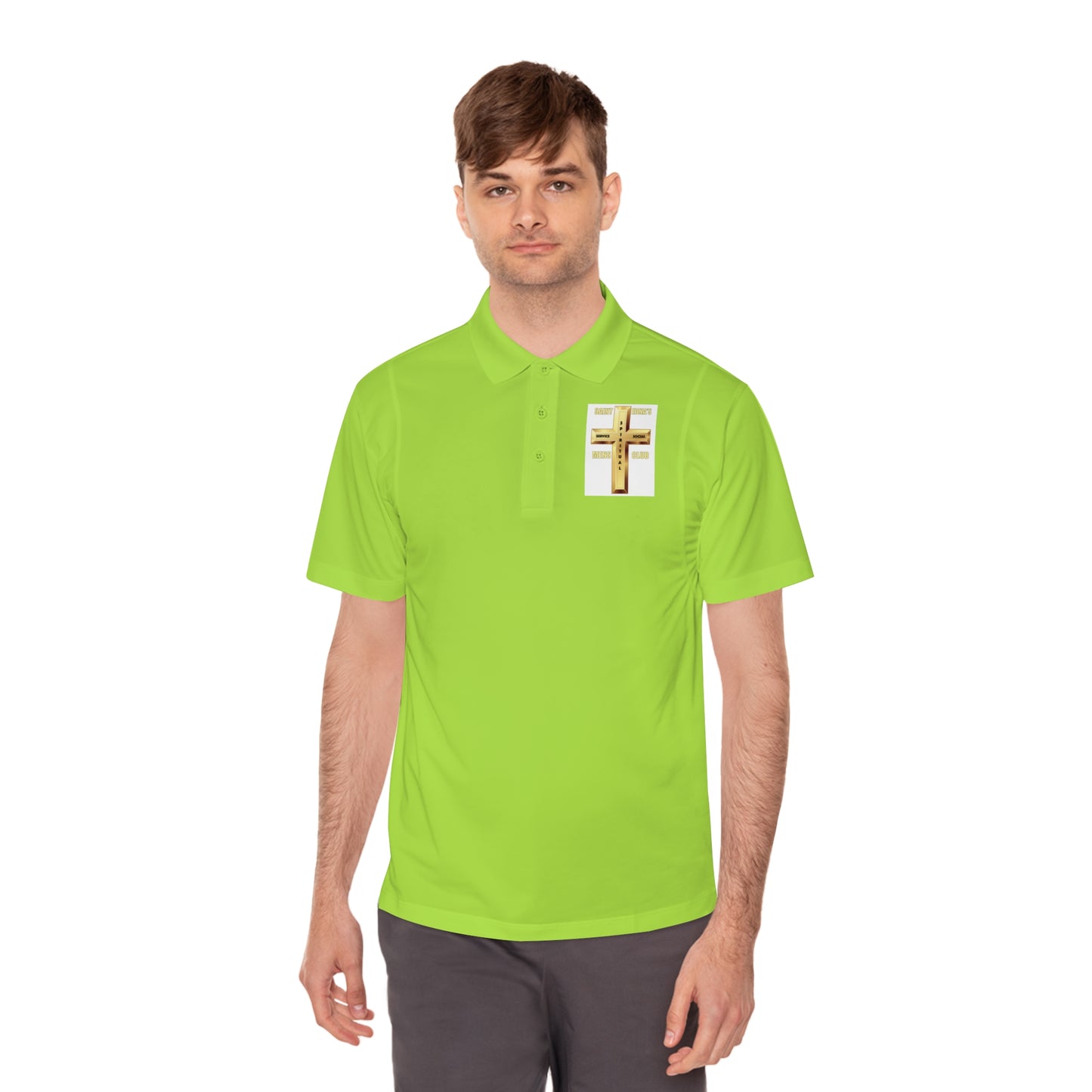 Gold Cross Chest Polo — Men’s Sport Polo Shirt