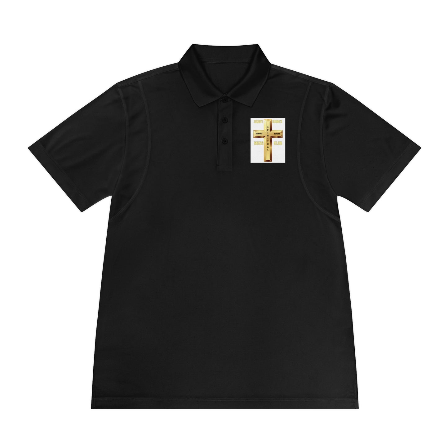 Gold Cross Chest Polo — Men’s Sport Polo Shirt