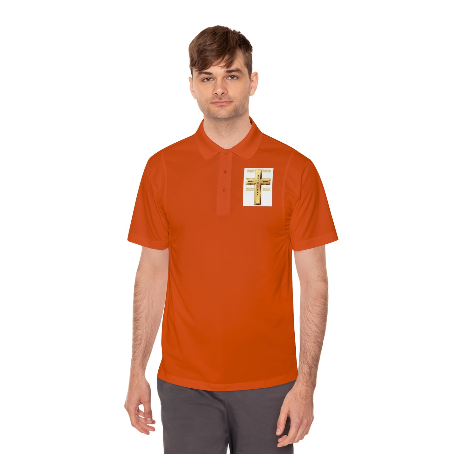 Gold Cross Chest Polo — Men’s Sport Polo Shirt