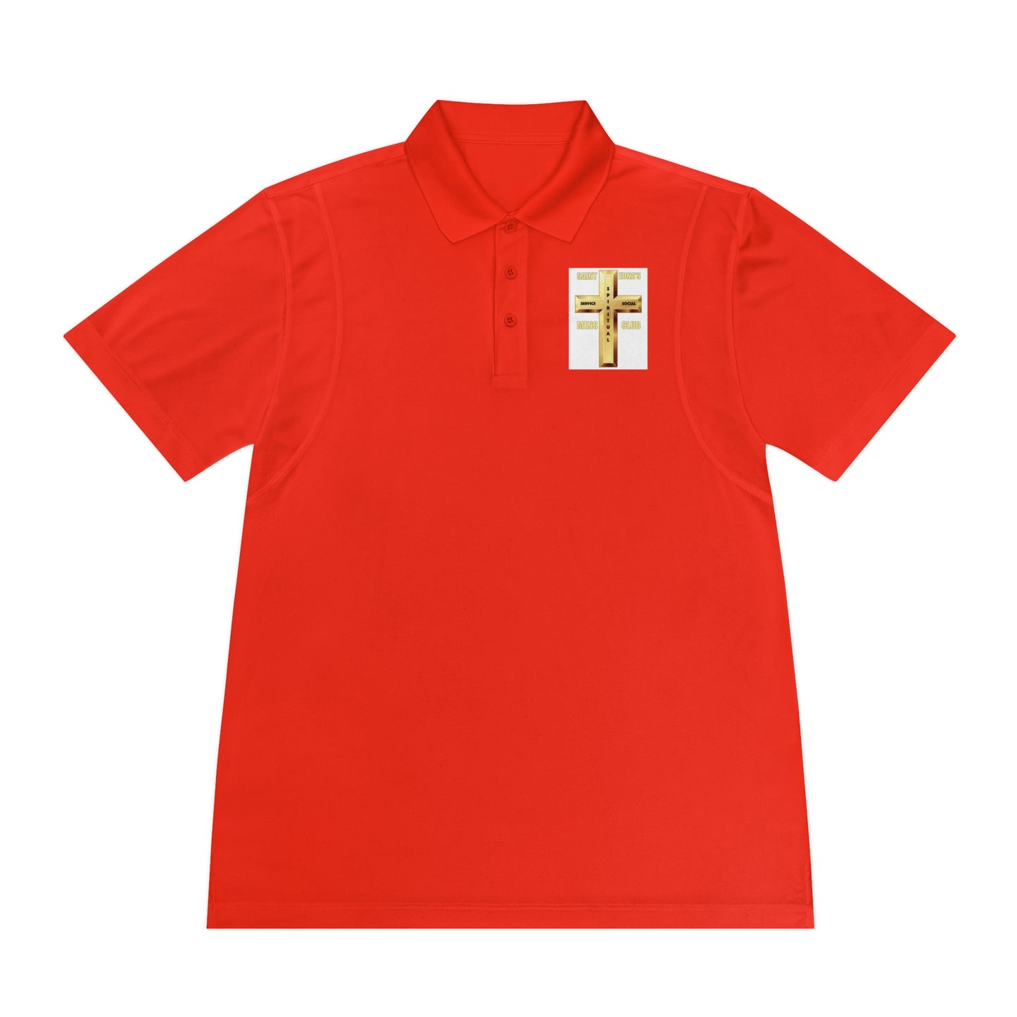 Gold Cross Chest Polo — Men’s Sport Polo Shirt