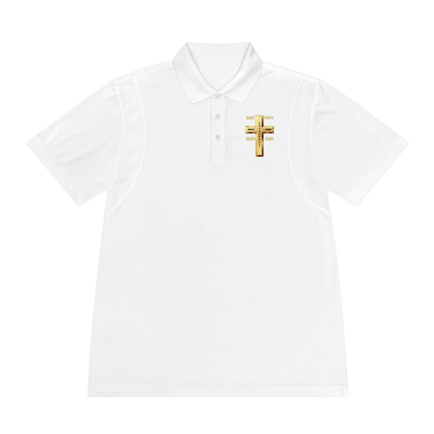Gold Cross Chest Polo — Men’s Sport Polo Shirt