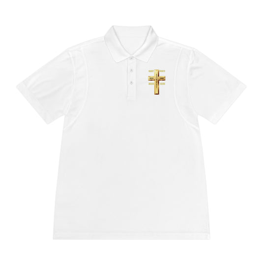 Gold Cross Chest Polo — Men’s Sport Polo Shirt