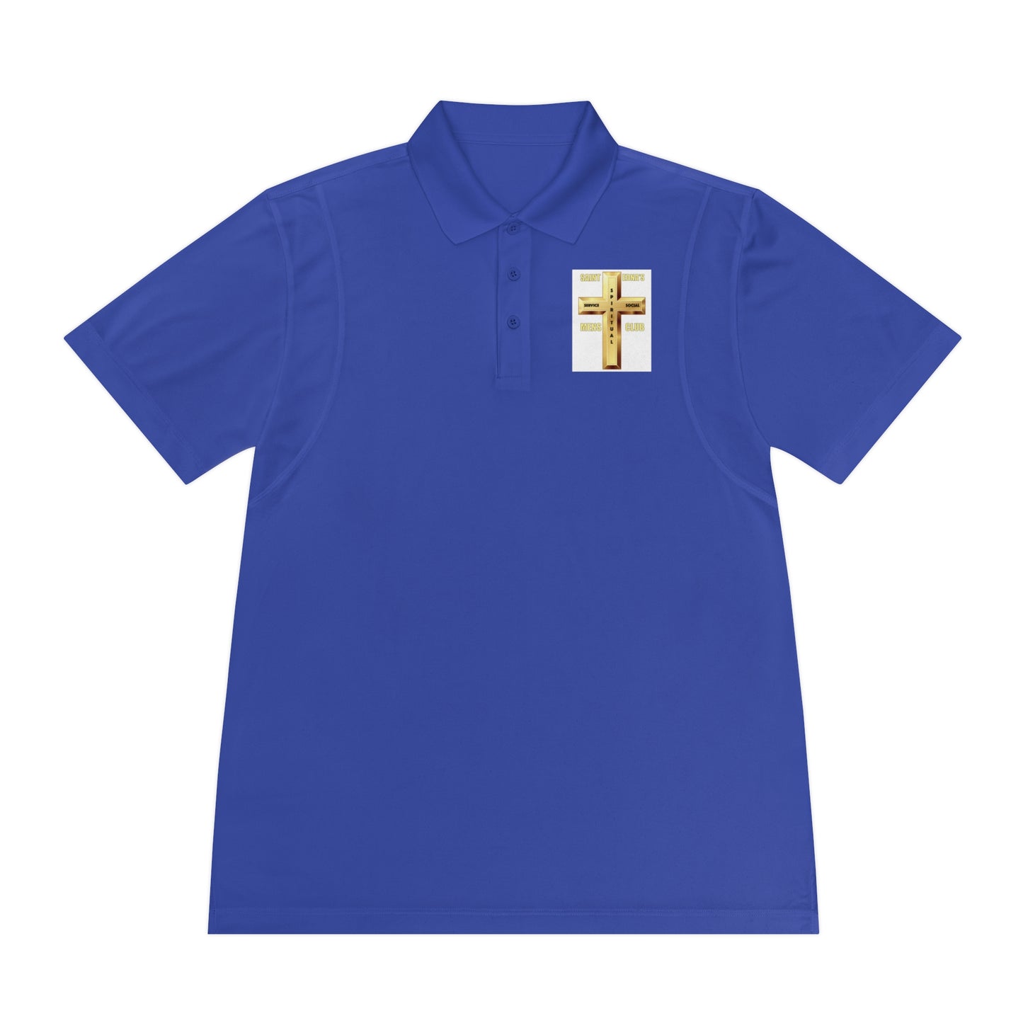 Gold Cross Chest Polo — Men’s Sport Polo Shirt