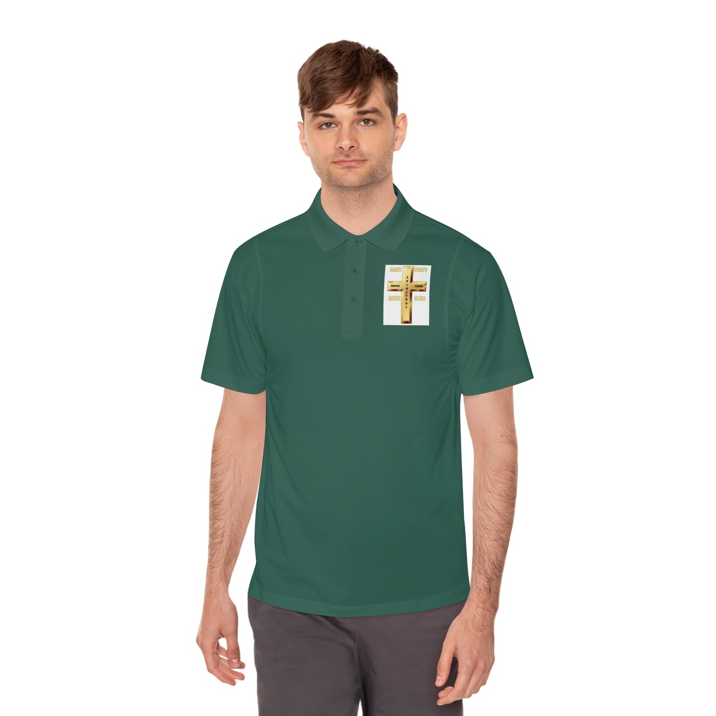 Gold Cross Chest Polo — Men’s Sport Polo Shirt