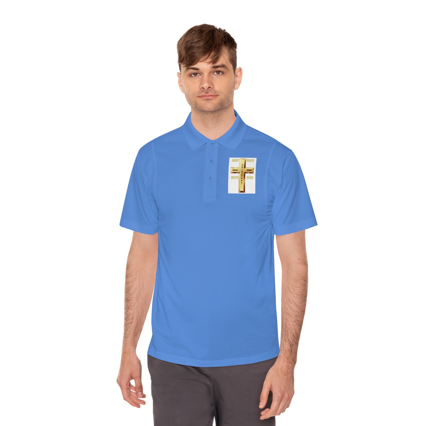 Gold Cross Chest Polo — Men’s Sport Polo Shirt