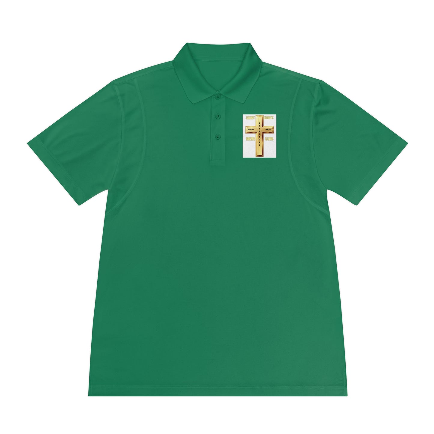 Gold Cross Chest Polo — Men’s Sport Polo Shirt