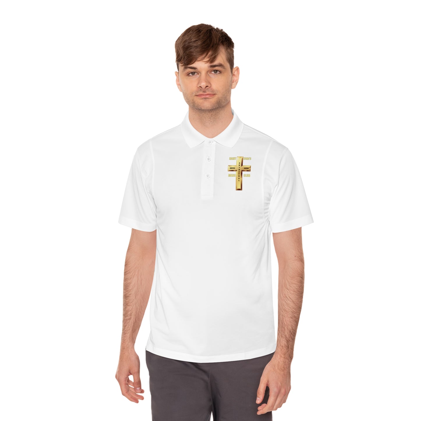 Gold Cross Chest Polo — Men’s Sport Polo Shirt